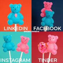 Load image into Gallery viewer, Pink Teddy Bear Lollipops - Watermelon (24 Pieces)