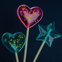 Load image into Gallery viewer, Sparkly Baby Blue Star Lollipops - Blue Raspberry (24 Pieces)
